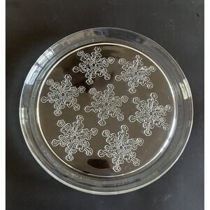 Vintage Holiday Winter Christmas Snow Snowflake 13 Glass Platter Dayton Hudson